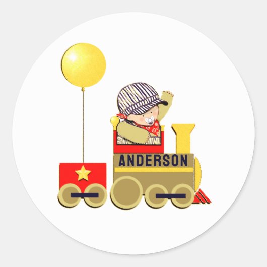 Sticker Rond Baby Boy Engineer Classic Round Stick (Devant)