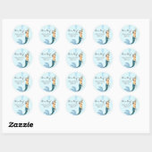 Sticker Rond Baby Boy Merman Merboy Prince Crown (Feuille)