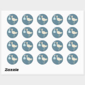 Sticker Rond Baby Boy Stork (Feuille)