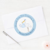 Sticker Rond Baby Boy Stork Rabbit (Enveloppe)