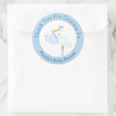 Sticker Rond Baby Boy Stork Rabbit (Sac)