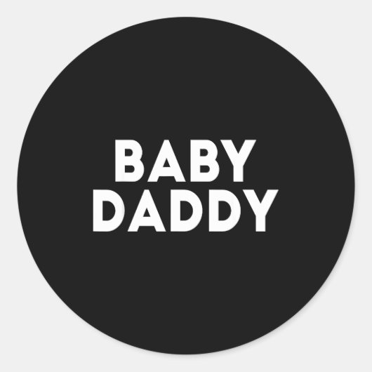Sticker Rond Baby Daddy Funny New &amp; Expecting Dads Father's (Devant)