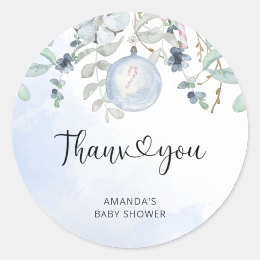 Sticker Rond Baby de Noël il fait froid dehors (Devant)