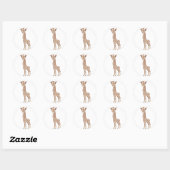 Sticker Rond Baby Giraffe (Feuille)