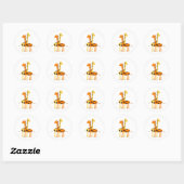 Sticker Rond Baby Giraffe (Feuille)