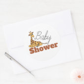 Sticker Rond Baby Giraffe, Baby shower (Enveloppe)