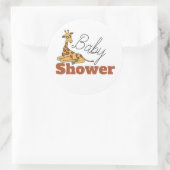 Sticker Rond Baby Giraffe, Baby shower (Sac)
