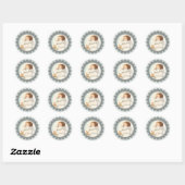 Sticker Rond Baby Girl Angel dormir sur un nuage (Feuille)