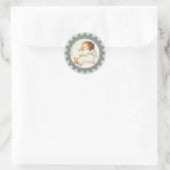 Sticker Rond Baby Girl Angel dormir sur un nuage (Sac)