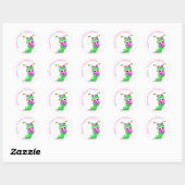 Sticker Rond Baby Girl Bookworm (Feuille)