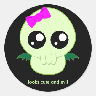 Sticker Rond Baby Girl Cthulhu