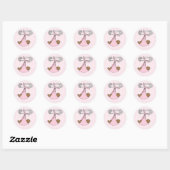Sticker Rond Baby Girl dans une couverture rose (Feuille)
