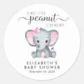 Sticker Rond Baby Girl Douche Eléphant mignon (Devant)