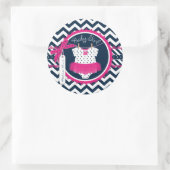 Sticker Rond Baby Girl Tutu Chevron Baby shower d'impression (Sac)