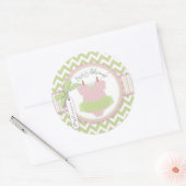 Sticker Rond Baby Girl Tutu Chevron Baby shower d'impression (Enveloppe)