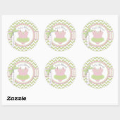 Sticker Rond Baby Girl Tutu Chevron Baby shower d'impression (Feuille)