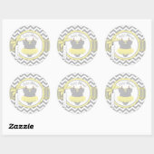 Sticker Rond Baby Girl Tutu Chevron Baby shower d'impression (Feuille)