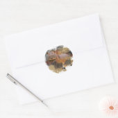 Sticker Rond Baby Hippo Abstrait Paint Splatter Faune (Enveloppe)