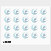 Sticker Rond Baby Hippo Sur La Lune (Feuille)