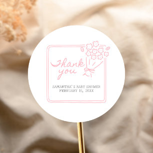 Sticker Rond Baby In Bloom Baby Shower