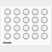 Sticker Rond Baby in Bloom Fleur sauvage Elegant Baby shower ga (Feuille)
