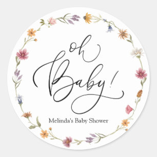 Sticker Rond Baby in Bloom Fleur sauvage Oh Baby Favor