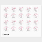 Sticker Rond Baby in Bloom Pink Floral Cute Script (Feuille)