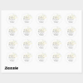 Sticker Rond Baby in Bloom Yellow Mimosa Floral Cute Script (Feuille)