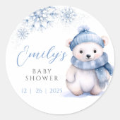 Sticker Rond Baby It’s Cold Outside Polar Bear (Devant)