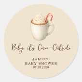 Sticker Rond Baby, It's Cocoa Outside Baby Shower  (Devant)