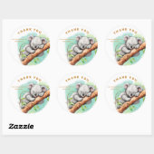 Sticker Rond Baby Koala Baby shower Merci (Feuille)