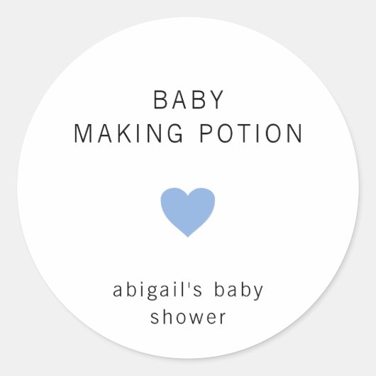 Sticker Rond Baby Making Potion Moderne Baby shower Garçon bleu (Devant)