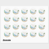 Sticker Rond Baby on Board Baby shower de plage (Feuille)