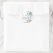 Sticker Rond Baby On Board Beach Baby Shower (Sac)
