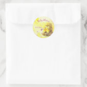 Sticker Rond Baby Otter mignonne Baby shower Invitation (Sac)