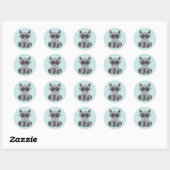 Sticker Rond Baby Raccoon (Feuille)