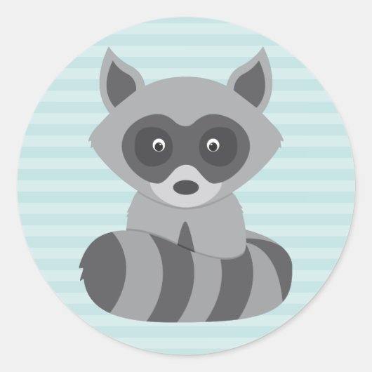 Sticker Rond Baby Raccoon (Devant)