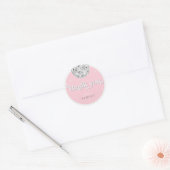 Sticker Rond Baby Rose Fête de Mariage Disco Cercle (Enveloppe)