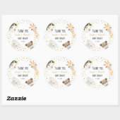 Sticker Rond Baby shower (Feuille)