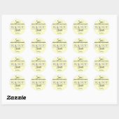 Sticker rond baby shower (Feuille)