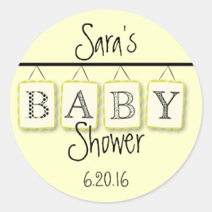 Sticker rond baby shower
