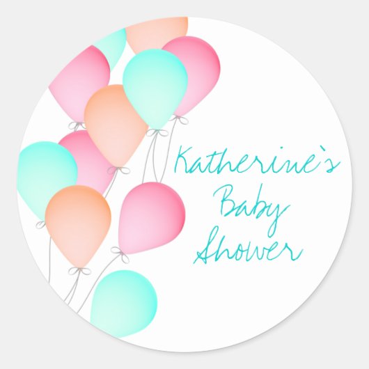 Sticker Rond Baby shower à ballon (Devant)