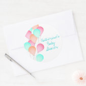 Sticker Rond Baby shower à ballon (Enveloppe)