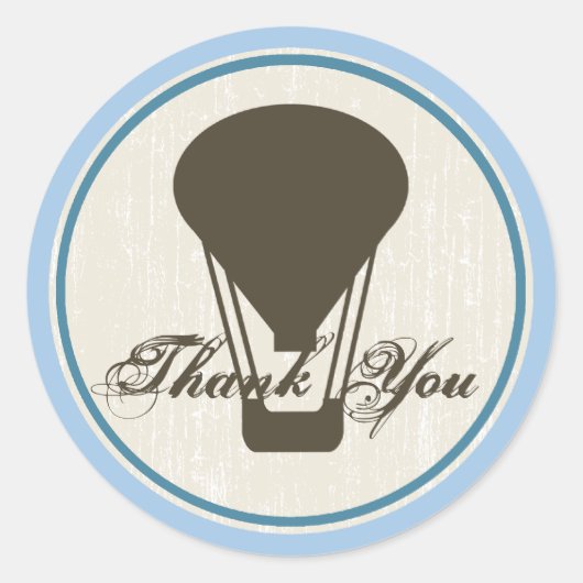 Sticker Rond Baby shower à ballon à air chaud (Devant)