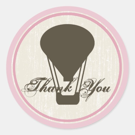 Sticker Rond Baby shower à ballon à air chaud (Devant)