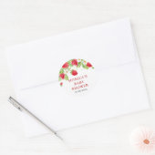 Sticker Rond Baby shower à l'aquarelle tendance Meadow Strawber (Enveloppe)