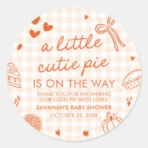 Sticker Rond Baby shower À Tarte À La Petite Cutie Creusé À La