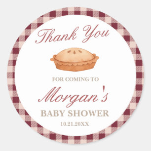 Sticker rond Baby shower à tarte Cutie