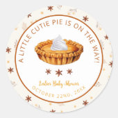 Sticker rond Baby shower à tarte Cutie (Devant)