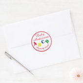 STICKER ROND BABY SHOWER ABC (Enveloppe)